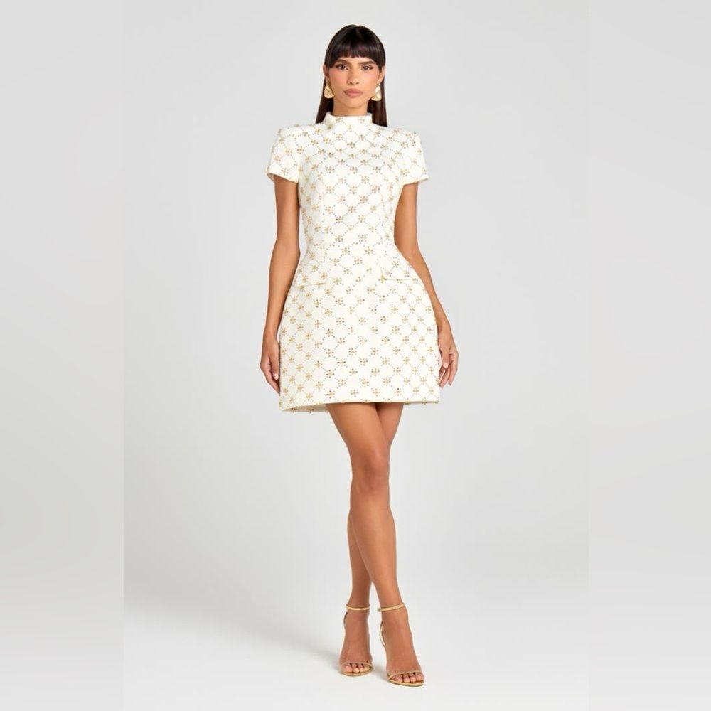 Morgan Bead Diamond Print Cocktail Minidress
NADINE MERABI Size XXL - Picture 4 of 9